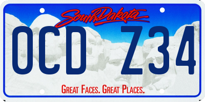 SD license plate 0CDZ34