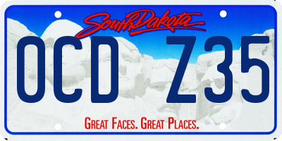 SD license plate 0CDZ35