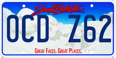 SD license plate 0CDZ62