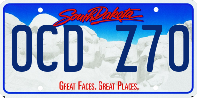 SD license plate 0CDZ70