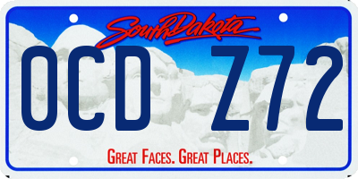 SD license plate 0CDZ72