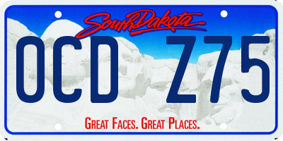SD license plate 0CDZ75