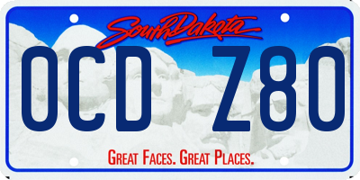 SD license plate 0CDZ80