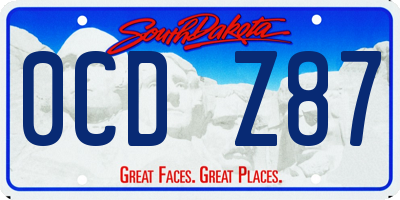 SD license plate 0CDZ87