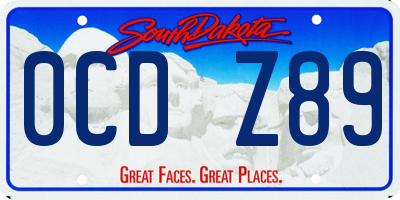 SD license plate 0CDZ89