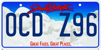 SD license plate 0CDZ96