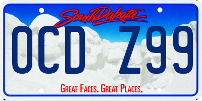 SD license plate 0CDZ99