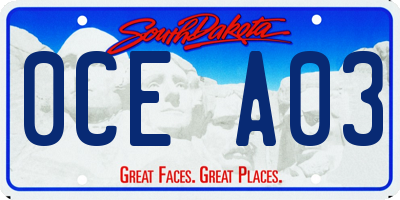SD license plate 0CEA03