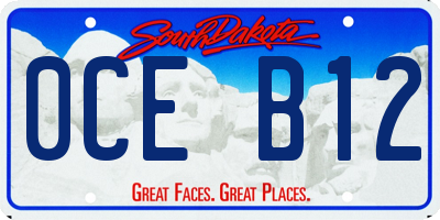 SD license plate 0CEB12