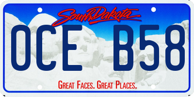 SD license plate 0CEB58