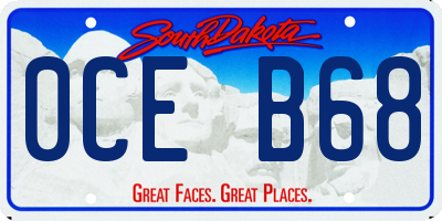 SD license plate 0CEB68