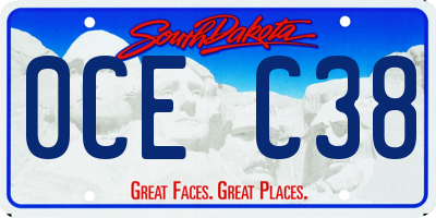 SD license plate 0CEC38