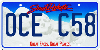 SD license plate 0CEC58