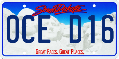 SD license plate 0CED16
