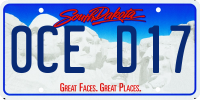SD license plate 0CED17