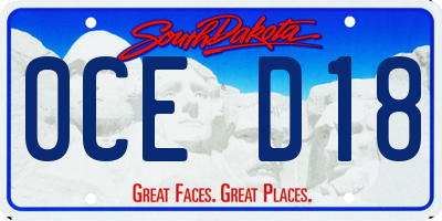 SD license plate 0CED18