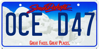 SD license plate 0CED47