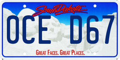 SD license plate 0CED67