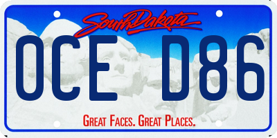 SD license plate 0CED86