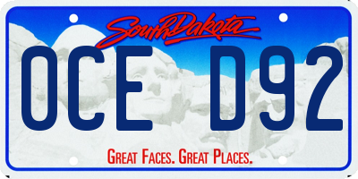 SD license plate 0CED92