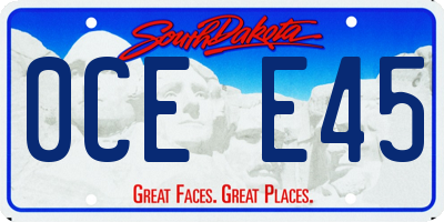 SD license plate 0CEE45