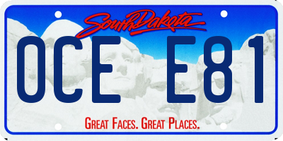 SD license plate 0CEE81