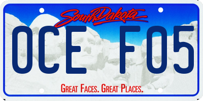 SD license plate 0CEF05