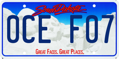 SD license plate 0CEF07