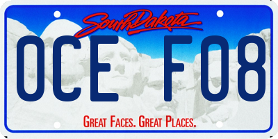 SD license plate 0CEF08