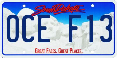 SD license plate 0CEF13