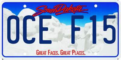 SD license plate 0CEF15