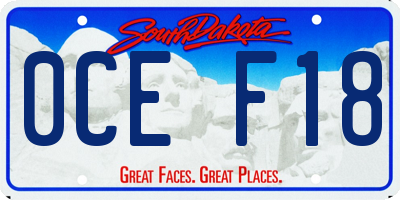 SD license plate 0CEF18