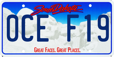 SD license plate 0CEF19