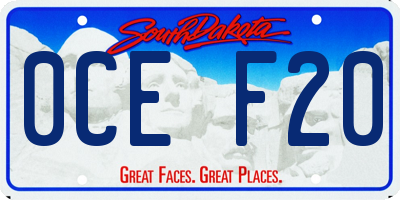 SD license plate 0CEF20
