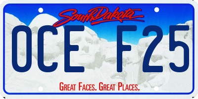SD license plate 0CEF25