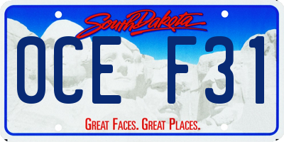SD license plate 0CEF31