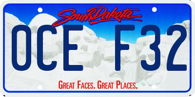 SD license plate 0CEF32