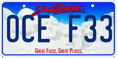 SD license plate 0CEF33