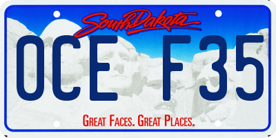 SD license plate 0CEF35