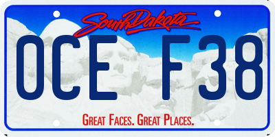 SD license plate 0CEF38