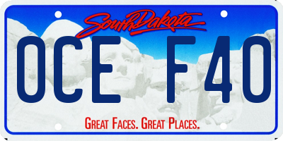SD license plate 0CEF40