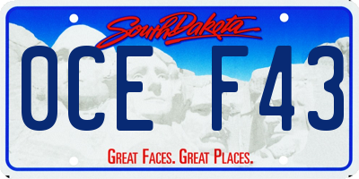 SD license plate 0CEF43