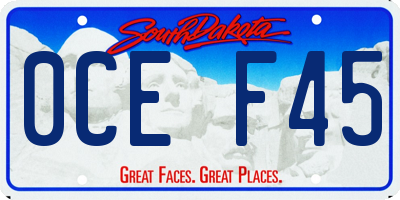 SD license plate 0CEF45