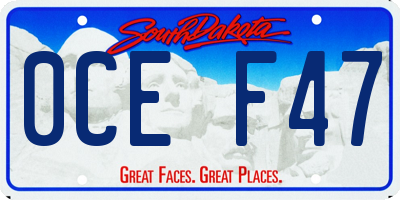 SD license plate 0CEF47