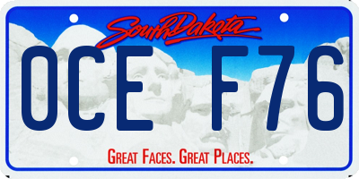 SD license plate 0CEF76