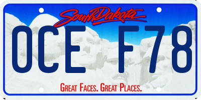 SD license plate 0CEF78