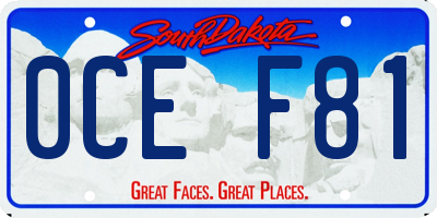 SD license plate 0CEF81