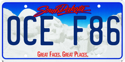 SD license plate 0CEF86