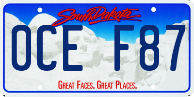 SD license plate 0CEF87