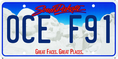 SD license plate 0CEF91
